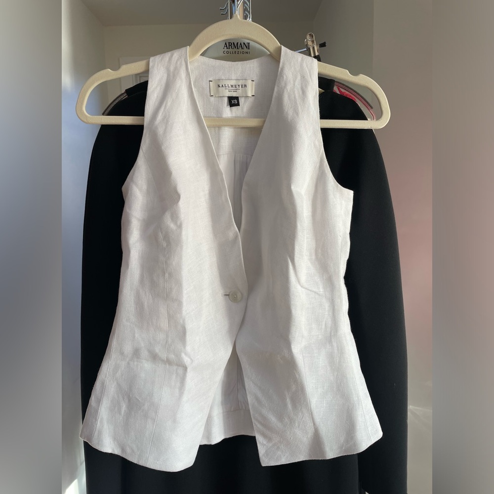Kallmeyer White Linen Vest - XS
